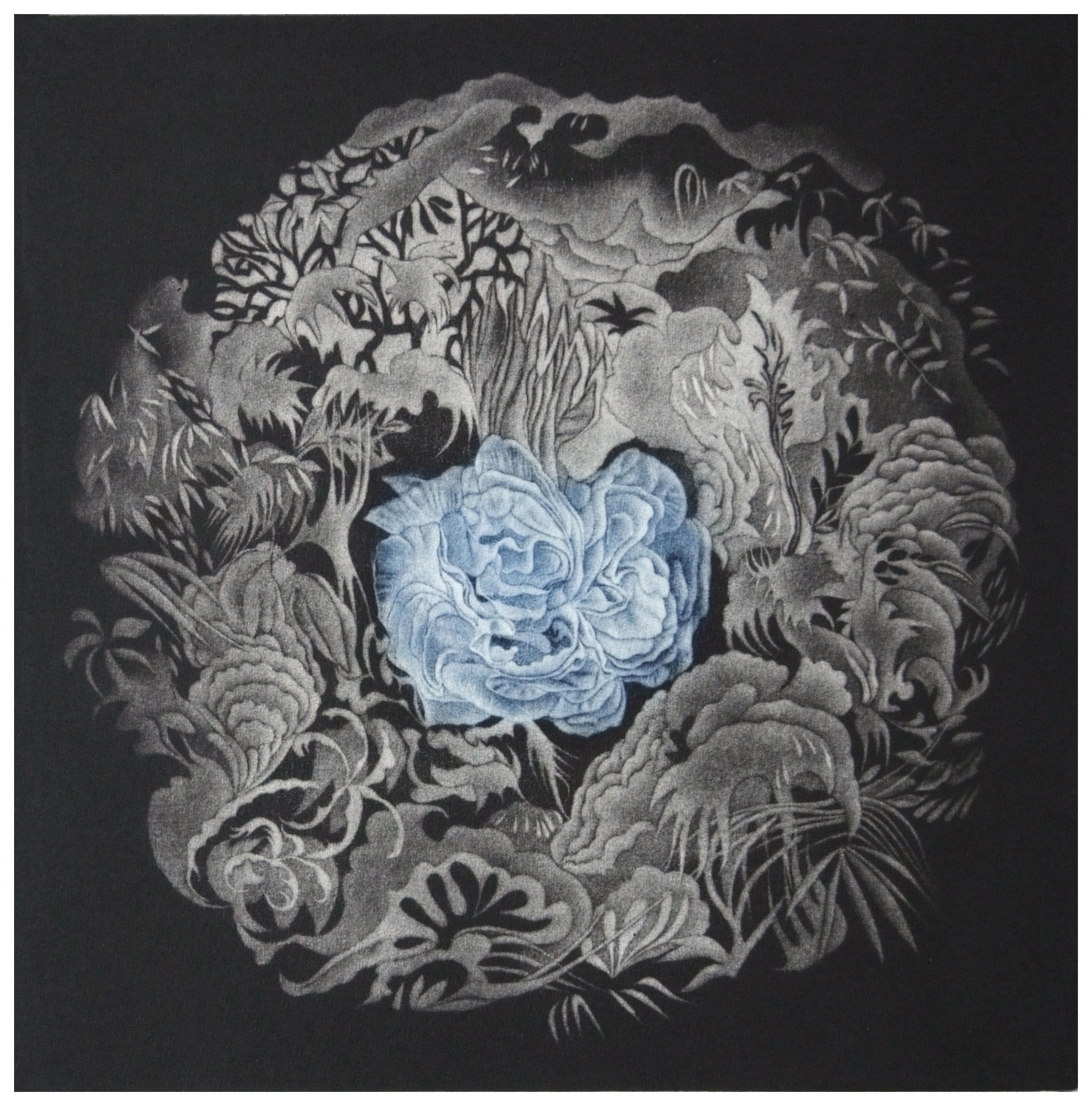 Al centro di un vortice infinito (In the middle of an endless vortex),2015- maniera nera, mm.315x312