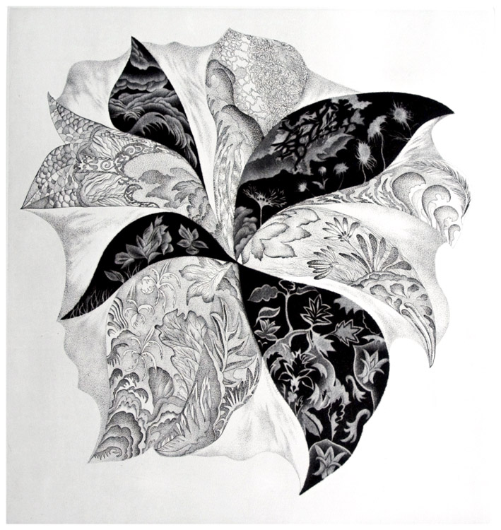 Combinazione complicata ( 6),2014-acquaforte,maniera nera,mm. 400x372