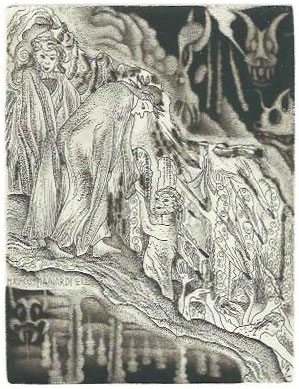 23 - EXL Mauro Mainardi – Inferno XV, v.83,84,85 , “L’incontro con Brunetto Latini” C3,C4,C7, mm. 128x100 - 2014;