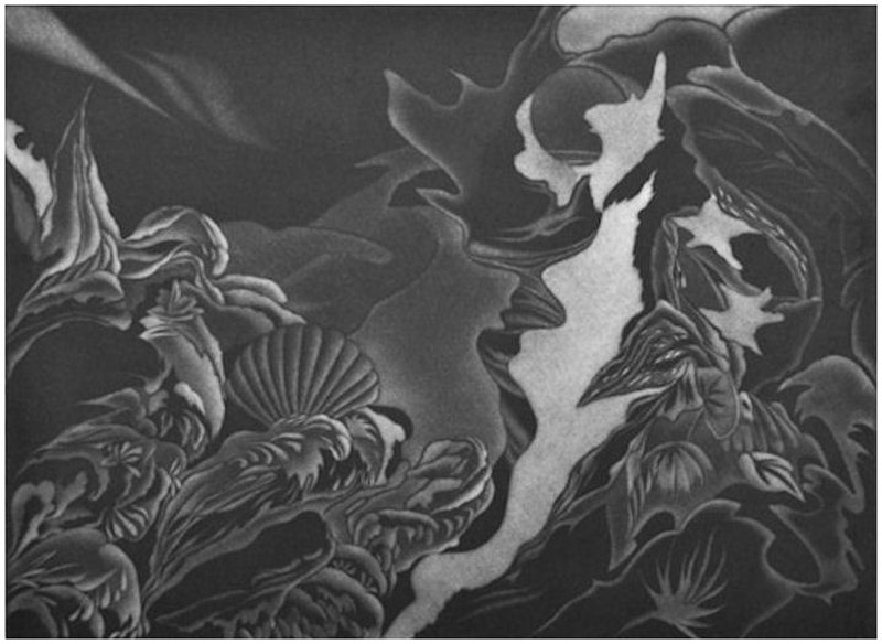 Il silenzio della luna,2012-maniera nera,mm.300x400