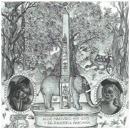 30 - EXL Aldo Manuzio 1515-2015 – “Biblioteca Marciana” C3,C7, mm. 140x140 – 2015;