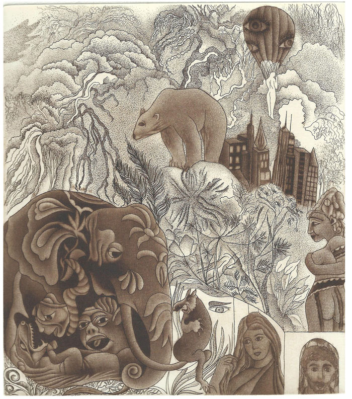 Giardino di cultura, 2017 acquaforte, maniera nera, mm. 175 x 155