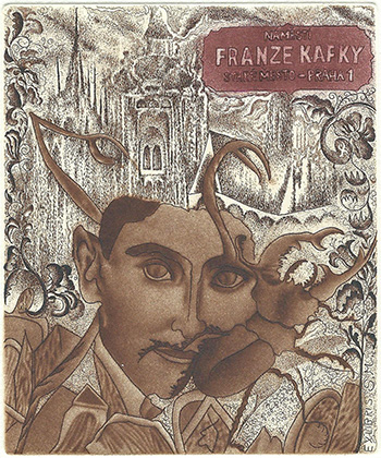 85 – EXL S.M. (Silvana Martignoni), “Fascinating Prague and the poet” (Kafka) C3,C7, mm. 119 x 99 – 2018