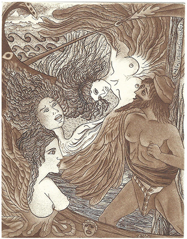 83 – EXL Christos Giannakos, “The singing of the sirens” C3,C7, mm. 127 x 100 – 2018;
