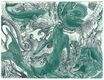 55 - EXL Meng Zhaoyin, “Sea maiden (2)” C3,c7, mm. 108 x 143 – 2016;