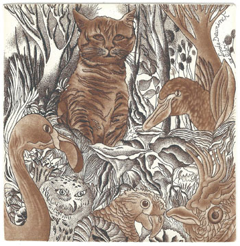 58 - EXL Lode Deurinck (Lodewijk Deurinck), “The mysterious cat” C3,C7, mm. 130 x 130 - 2016;